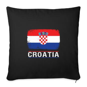 Kroatien - Sofakissenbezug 45 x 45 cm - Schwarz - Vorne