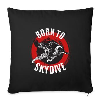 Parachute skydiving parachuting - Sofa pillowcase 17,3'' x 17,3'' (45 x 45 cm) - black - Front