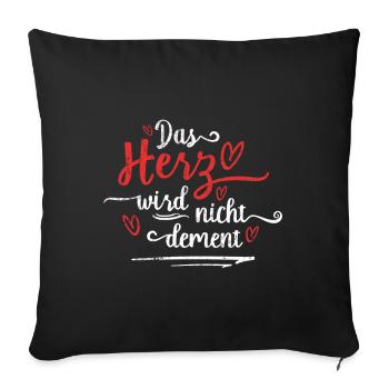 Das Herz wird nicht dement VINTAGE - Sofakissenbezug 45 x 45 cm - Schwarz - Vorne