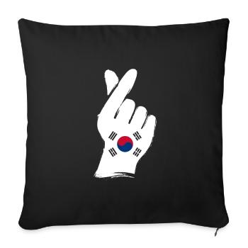 South Korea - Sofa pillowcase 17,3'' x 17,3'' (45 x 45 cm) - black - Front