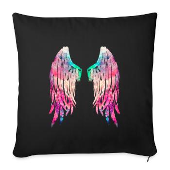 ailes d'ange - Housse de coussin décorative 45 x 45 cm - noir - Devant