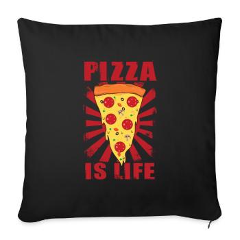 pizza - Housse de coussin décorative 45 x 45 cm - noir - Devant