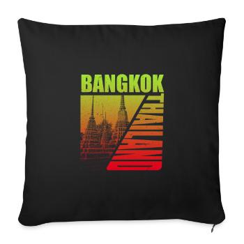 Bangkok - Housse de coussin décorative 45 x 45 cm - noir - Devant