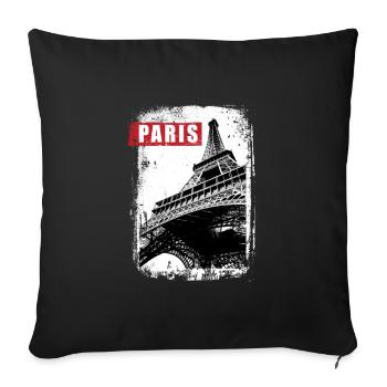 Paris - Sofakissenbezug 45 x 45 cm - Schwarz - Vorne
