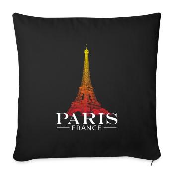 Paris Eiffel Tower - Sofa pillowcase 17,3'' x 17,3'' (45 x 45 cm) - black - Front