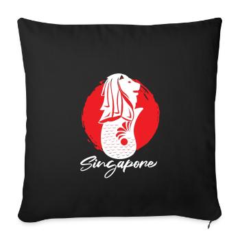 Singapore fish lion Merlion gift - Sofa pillowcase 17,3'' x 17,3'' (45 x 45 cm) - black - Front