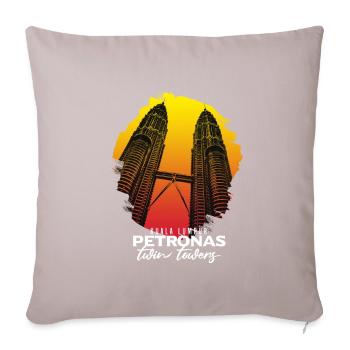 Kuala Lumpur Petronas Geschenk - Sofakissenbezug 45 x 45 cm - helles Taupe - Vorne