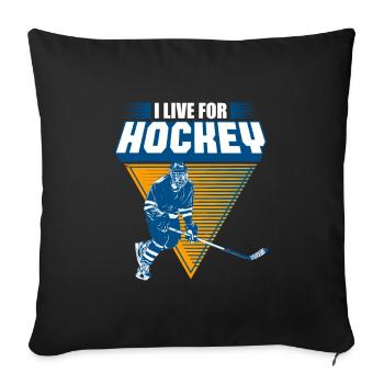 Eishockey - Sofakissenbezug 45 x 45 cm - Schwarz - Vorne