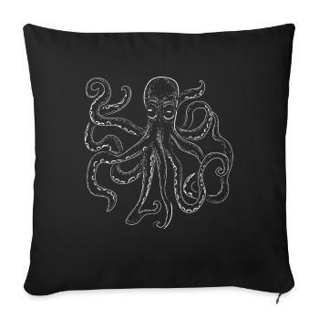 Drawn Octopus Illustration Kraken Squid Ward - Sofa pillowcase 17,3'' x 17,3'' (45 x 45 cm) - black - Front