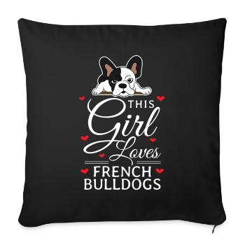 Cadeaux Bouledogues Français - Housse de coussin décorative 45 x 45 cm - noir - Devant