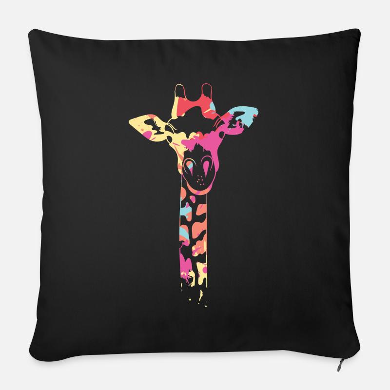 Couleur girafe - Housse de coussin décorative 45 x 45 cm - noir