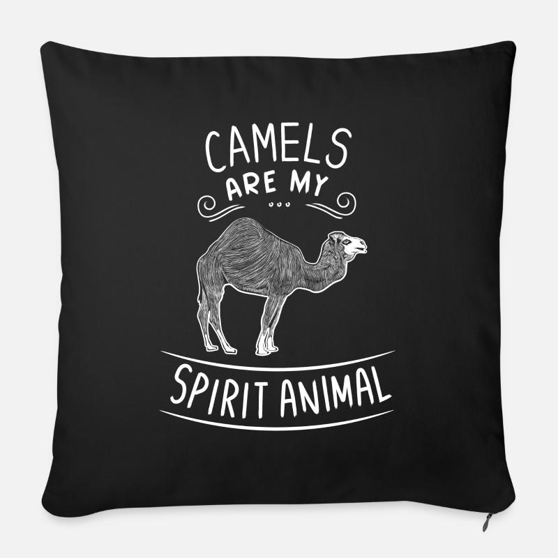 Les dromadaires sont mon esprit - Housse de coussin décorative 45 x 45 cm - noir