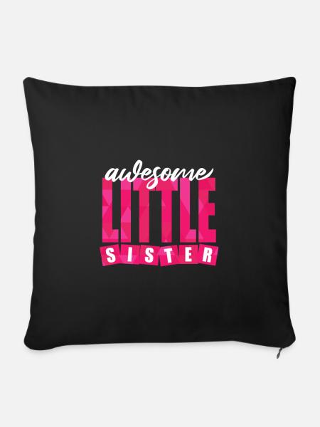 Kleine Schwester Geschenk - Sofakissenbezug 45 x 45 cm - Schwarz