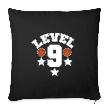 9th Birthday Basketball Sport Young Gift - Sofa pillowcase 17,3'' x 17,3'' (45 x 45 cm) - black - Front