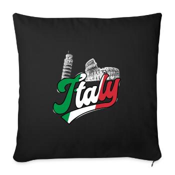 Italy Colosseum Leaning Tower of Pisa - Sofa pillowcase 17,3'' x 17,3'' (45 x 45 cm) - black - Front