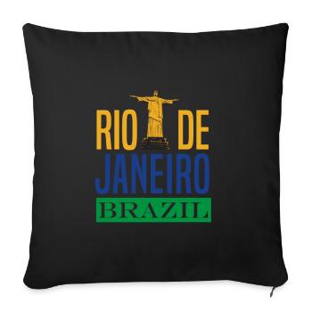 Brazil Rio de Janeiro - Sofa pillowcase 17,3'' x 17,3'' (45 x 45 cm) - black - Front