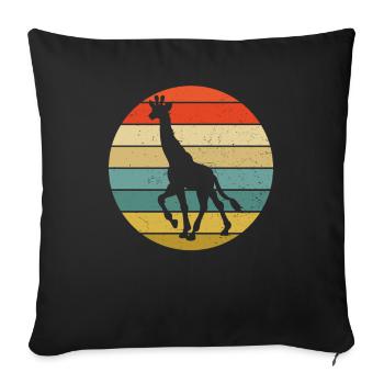 Années 70 Années 80 Vintage Giraffe Retro Design - Housse de coussin décorative 45 x 45 cm - noir - Devant