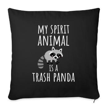 Drôle de raton laveur Mon esprit Animal est un panda poubelle - Housse de coussin décorative 45 x 45 cm - noir - Devant