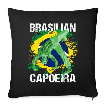 Brésil Capoeira Danse de combat Arts Martiaux Fitness - Housse de coussin décorative 45 x 45 cm - noir - Devant