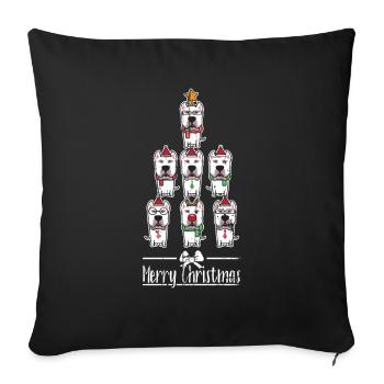 Dogo Argentino Christmas tree - Sofa pillowcase 17,3'' x 17,3'' (45 x 45 cm) - black - Front
