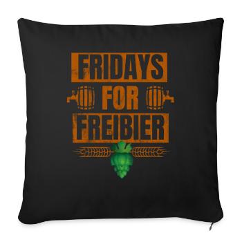 Fridays For Freibier T-Shirt - Sofakissenbezug 45 x 45 cm - Schwarz - Vorne