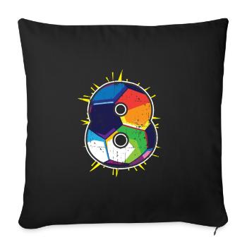 8th birthday gift ball football - Sofa pillowcase 17,3'' x 17,3'' (45 x 45 cm) - black - Front