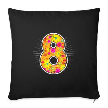 8th birthday gift - Sofa pillowcase 17,3'' x 17,3'' (45 x 45 cm) - black - Front