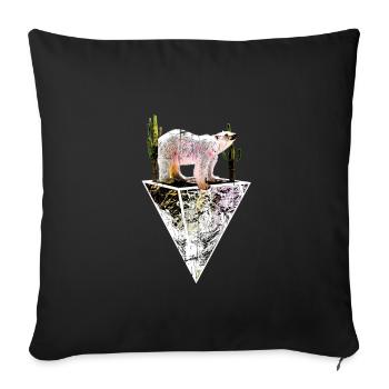 Climate change polar bear - Sofa pillowcase 17,3'' x 17,3'' (45 x 45 cm) - black - Front