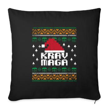 Krav Maga Weihnachten - Sofakissenbezug 45 x 45 cm - Schwarz - Vorne