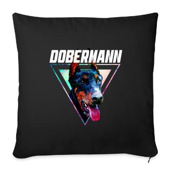 Doberman - Sofa pillowcase 17,3'' x 17,3'' (45 x 45 cm) - black - Front