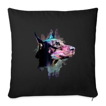Doberman - Housse de coussin décorative 45 x 45 cm - noir - Devant
