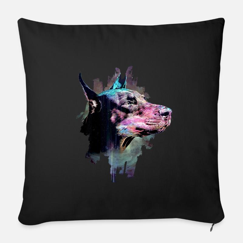 Dobermann - Sofakissenbezug 45 x 45 cm - Schwarz
