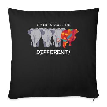 C’est ok d’être un éléphant cadeau un peu différent - Housse de coussin décorative 45 x 45 cm - noir - Devant