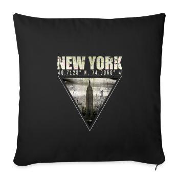 Skyline de new york - Housse de coussin décorative 45 x 45 cm - noir - Devant