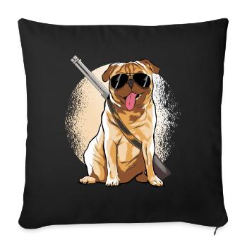 Mobs Hunter Dogs Tshirt - Sofa pillowcase 17,3'' x 17,3'' (45 x 45 cm) - black - Front