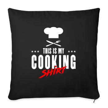 Ceci est ma chemise de cuisine - Cadeau Drôle Cook - Housse de coussin décorative 45 x 45 cm - noir - Devant