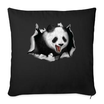 Panda Bear Breaking Through Clothes Gift Pandas - Sofa pillowcase 17,3'' x 17,3'' (45 x 45 cm) - black - Front