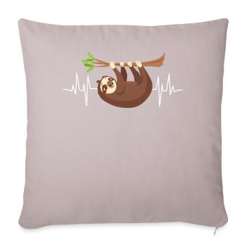 Herzschlag Faultier Kleidung EKG Ast Faultier - Sofakissenbezug 45 x 45 cm - helles Taupe - Vorne