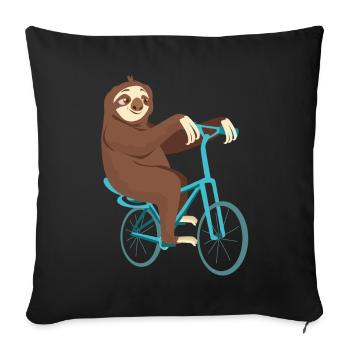 Radfahren Faultier Fahrrad Radfahren Radfahrer Geschenk Faultier - Sofakissenbezug 45 x 45 cm - Schwarz - Vorne