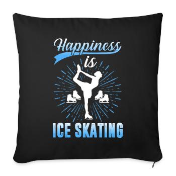 Patinage de vitesse Sports d’hiver Cadeau - Housse de coussin décorative 45 x 45 cm - noir - Devant