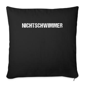 Nichtschwimmer Lustig - Sofakissenbezug 45 x 45 cm - Schwarz - Vorne