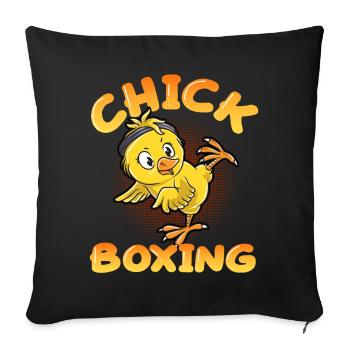 Chick Boxing Kickboxing Kickboxing Chick - Housse de coussin décorative 45 x 45 cm - noir - Devant