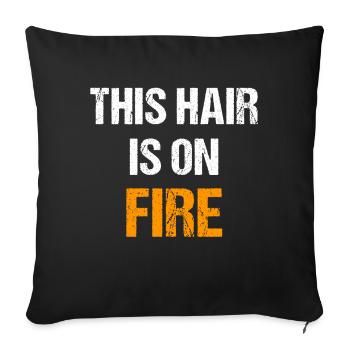 Ces cheveux sont en feu | Rousse au gingembre drôle - Housse de coussin décorative 45 x 45 cm - noir - Devant