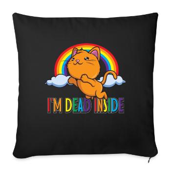 I'm Dead Inside Sarcastic Happy Sarcasm Kawaii - Housse de coussin décorative 45 x 45 cm - noir - Devant