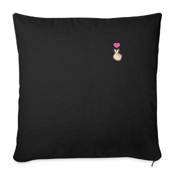 K-Pop Hand Symbol Kpop Heart Korean Love Music - Housse de coussin décorative 45 x 45 cm - noir - Devant