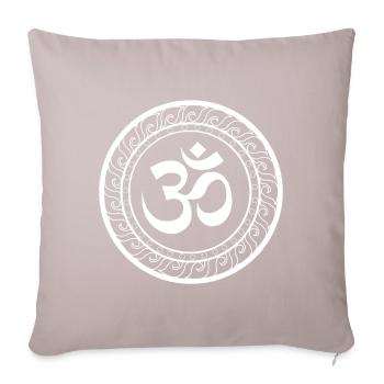 Om Ohm Aum symbole spirituel Yoga Tee cadeau - Housse de coussin décorative 45 x 45 cm - taupe clair - Devant