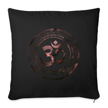 Om Ohm Aum Symbol Yoga spirituel cadeau - Housse de coussin décorative 45 x 45 cm - noir - Devant