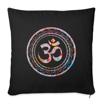 Om Ohm Aum Symbol Yoga spirituel cadeau - Housse de coussin décorative 45 x 45 cm - noir - Devant