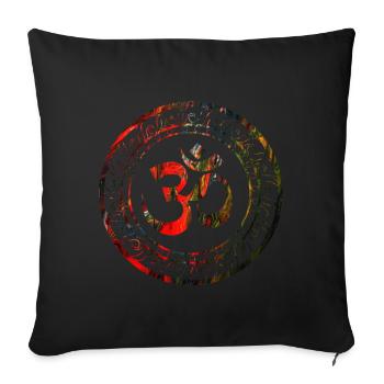 Om Ohm Aum Symbol Yoga spirituel cadeau - Housse de coussin décorative 45 x 45 cm - noir - Devant