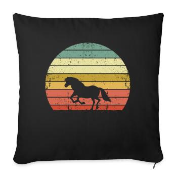Rétro Vintage Horse - Housse de coussin décorative 45 x 45 cm - noir - Devant